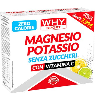 MAGNESIO POTASSIO senza zuccheri Integratore WHY SPORT formato da 10 bustine - IRONSTORENUTRITION